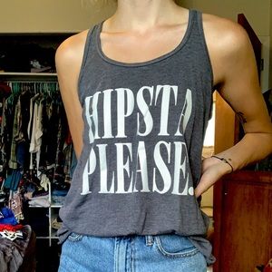 Hipsta Please Graphic Racerback Tank